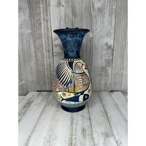 Vintage Hand Painted Minoan Style Stoneware Studio Pottery Pitcher
